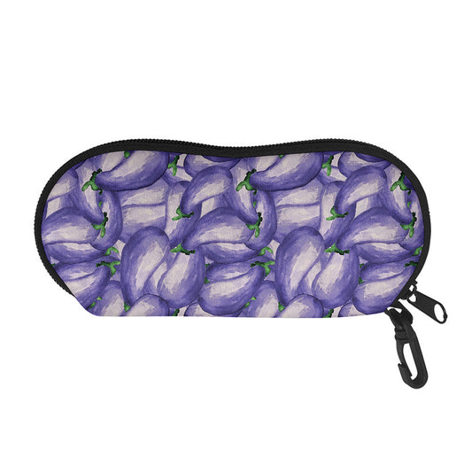 Watercolor Eggplant Print Glasses Case