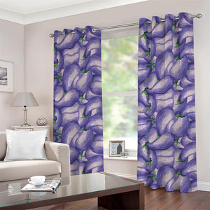 Watercolor Eggplant Print Grommet Curtains