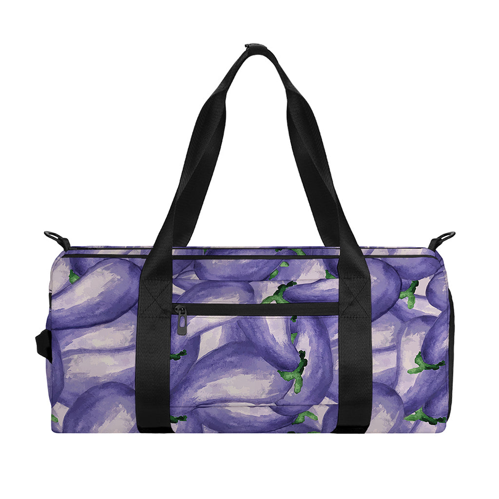 Watercolor Eggplant Print Gym Bag