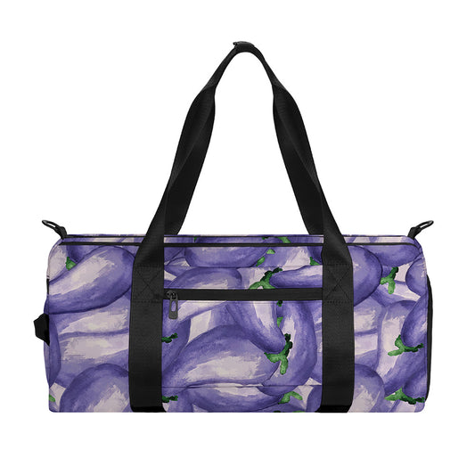 Watercolor Eggplant Print Gym Bag