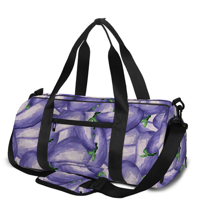 Watercolor Eggplant Print Gym Bag