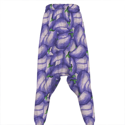 Watercolor Eggplant Print Hammer Pants