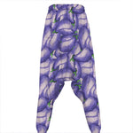 Watercolor Eggplant Print Hammer Pants