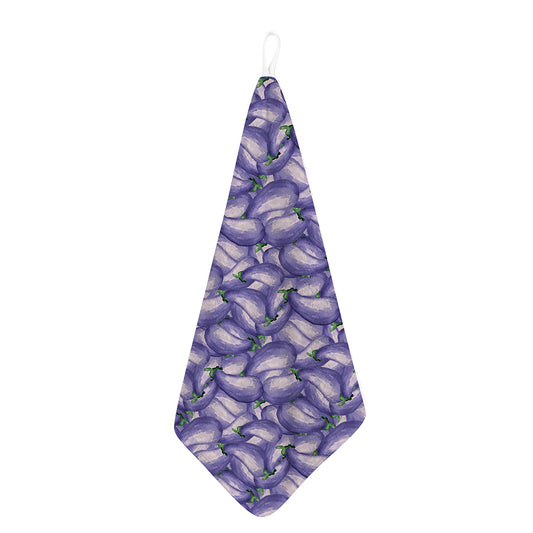 Watercolor Eggplant Print Hand Towel