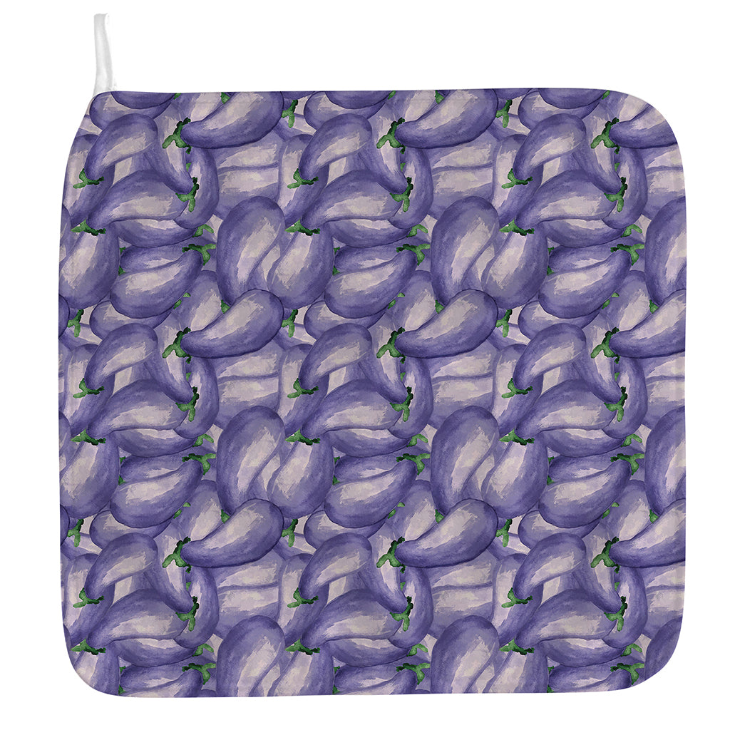 Watercolor Eggplant Print Hand Towel