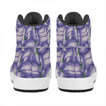 Watercolor Eggplant Print High Top Leather Sneakers