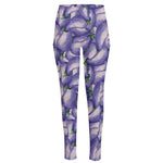 Watercolor Eggplant Print High-Waisted Pocket Leggings