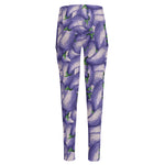 Watercolor Eggplant Print High-Waisted Pocket Leggings