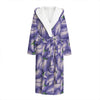 Watercolor Eggplant Print Hooded Bathrobe