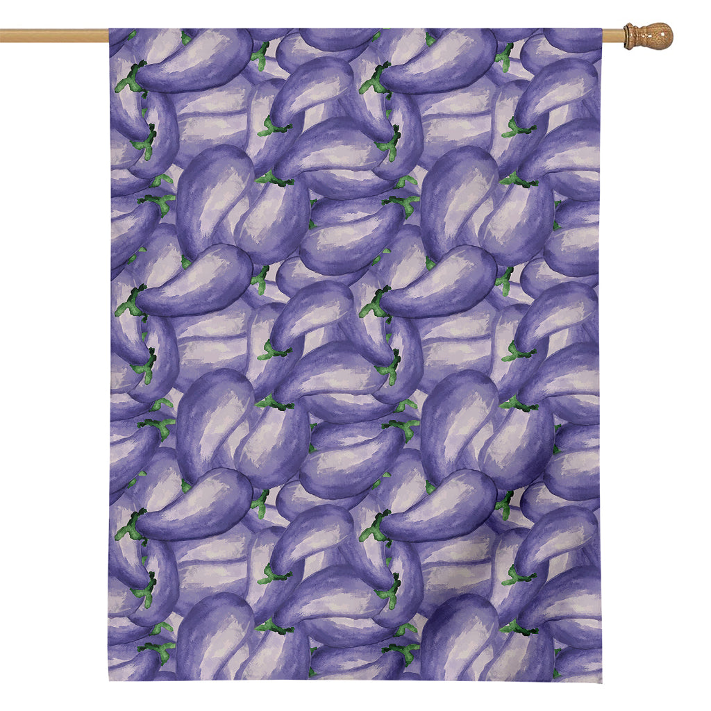 Watercolor Eggplant Print House Flag