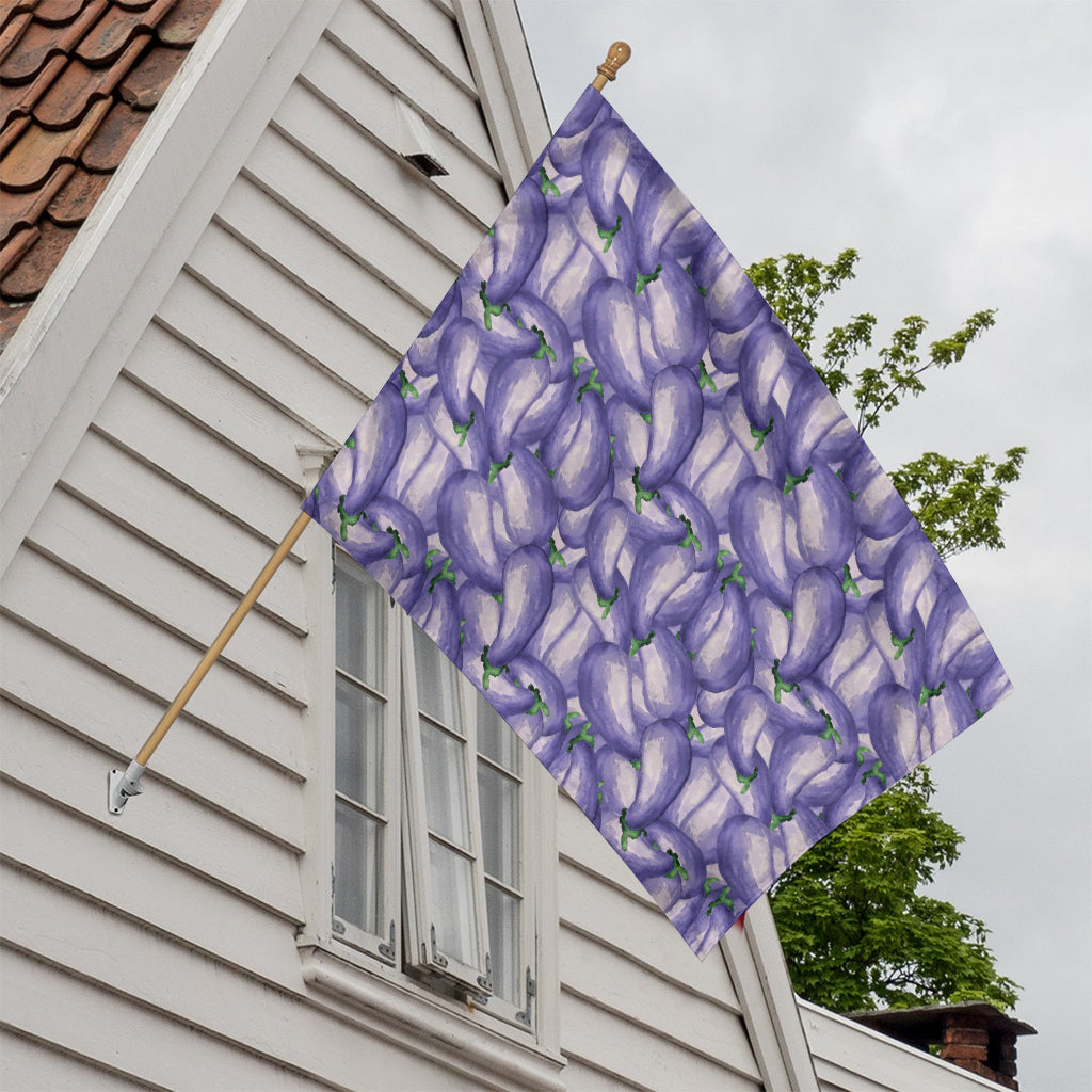 Watercolor Eggplant Print House Flag