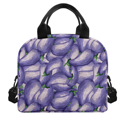 Watercolor Eggplant Print Insulated Lunch Bag