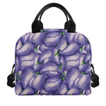 Watercolor Eggplant Print Insulated Lunch Bag