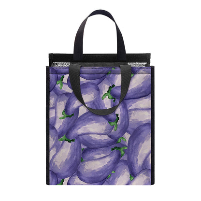 Watercolor Eggplant Print Insulated Lunch Tote