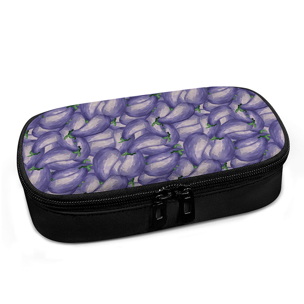 Watercolor Eggplant Print Insulin Cooler Travel Case