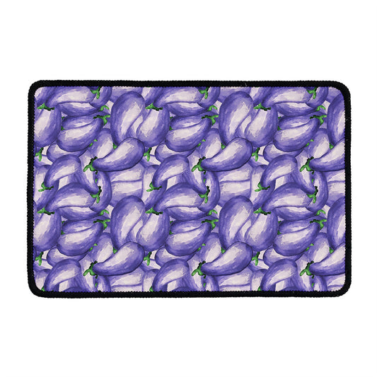 Watercolor Eggplant Print Kitchen Mat