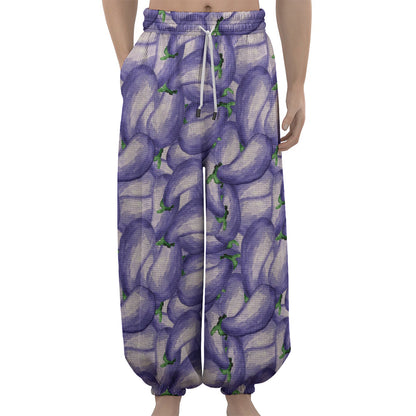Watercolor Eggplant Print Lantern Pants