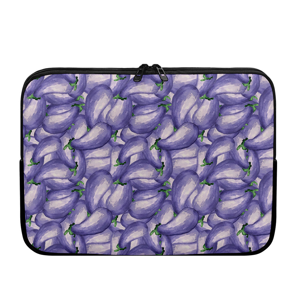 Watercolor Eggplant Print Laptop Sleeve