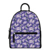 Watercolor Eggplant Print Leather Backpack