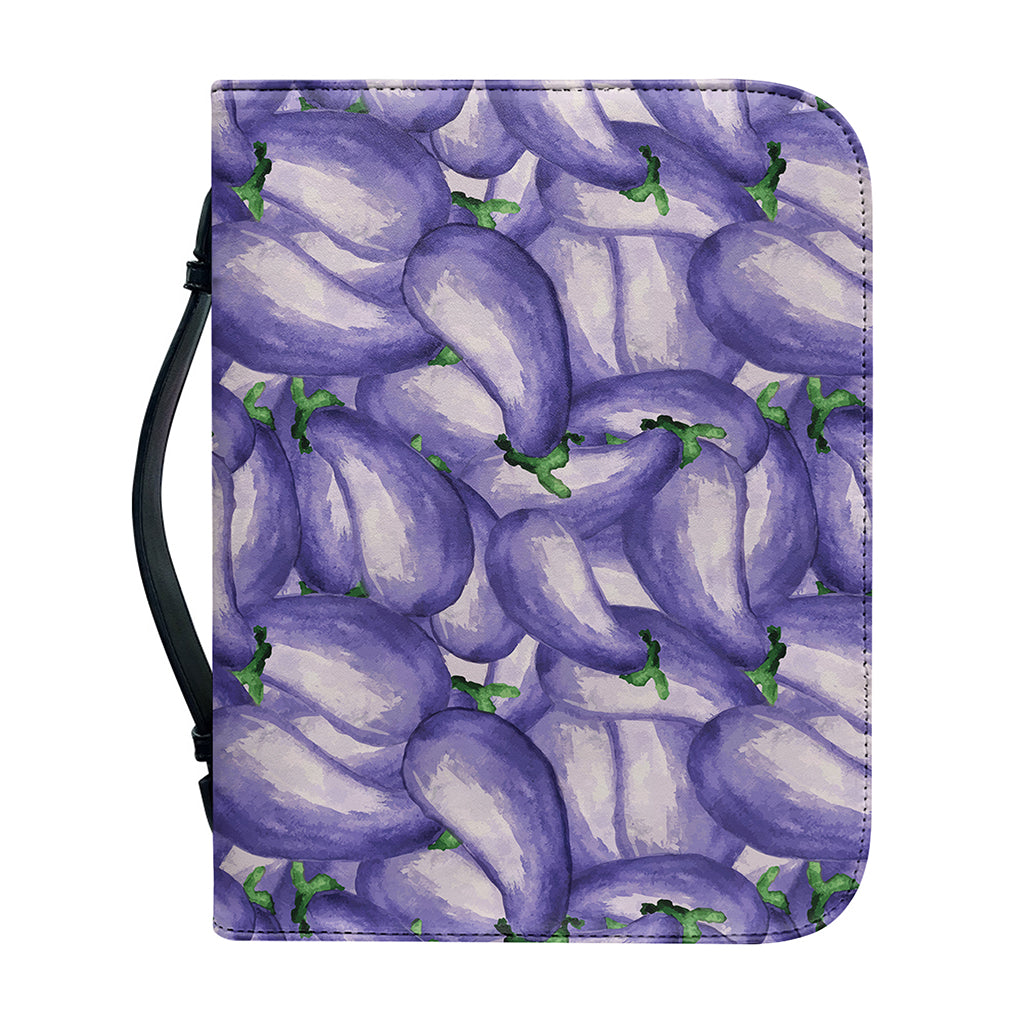 Watercolor Eggplant Print Leather Bible Cover