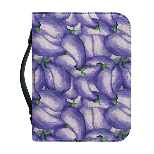 Watercolor Eggplant Print Leather Bible Cover