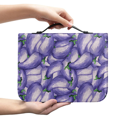 Watercolor Eggplant Print Leather Bible Cover