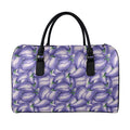 Watercolor Eggplant Print Leather Duffel Bag