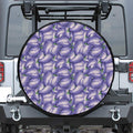 Watercolor Eggplant Print Leather Spare Tire Cover