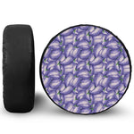 Watercolor Eggplant Print Leather Spare Tire Cover