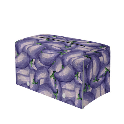 Watercolor Eggplant Print Leather Tissue Box Cover