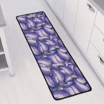 Watercolor Eggplant Print Long Kitchen Mat