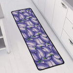 Watercolor Eggplant Print Long Kitchen Mat