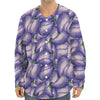 Watercolor Eggplant Print Long Sleeve Baseball Jersey