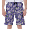 Watercolor Eggplant Print Men's Beach Shorts