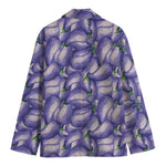 Watercolor Eggplant Print Men's Blazer