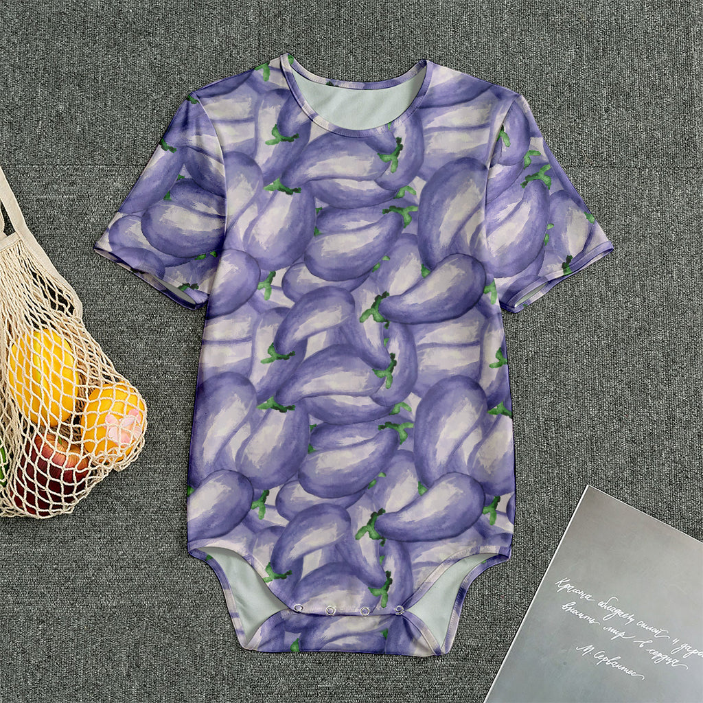 Watercolor Eggplant Print Men's Bodysuit