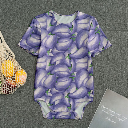 Watercolor Eggplant Print Men's Bodysuit