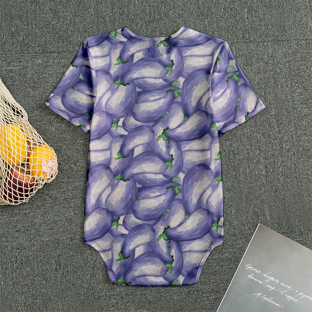 Watercolor Eggplant Print Men's Bodysuit