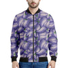 Watercolor Eggplant Print Men's Bomber Jacket