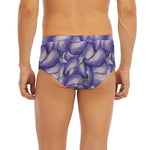 Watercolor Eggplant Print Men's Briefs