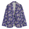 Watercolor Eggplant Print Men's Cotton Blazer