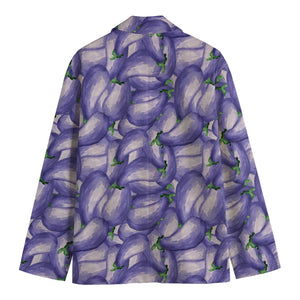 Watercolor Eggplant Print Men's Cotton Blazer