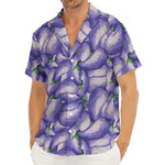 Watercolor Eggplant Print Men's Deep V-Neck Shirt