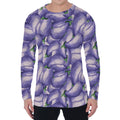 Watercolor Eggplant Print Men's Long Sleeve T-Shirt