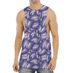 Watercolor Eggplant Print Men's Muscle Tank Top