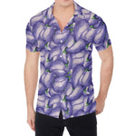 Watercolor Eggplant Print Men's Shirt
