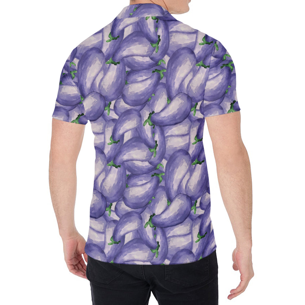 Watercolor Eggplant Print Men's Shirt