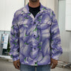 Watercolor Eggplant Print Men's Shirt Jacket