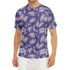 Watercolor Eggplant Print Men's Short Sleeve Rash Guard