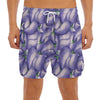 Watercolor Eggplant Print Men's Split Running Shorts